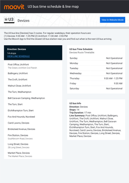 U3 Bus Time Schedule & Line Route