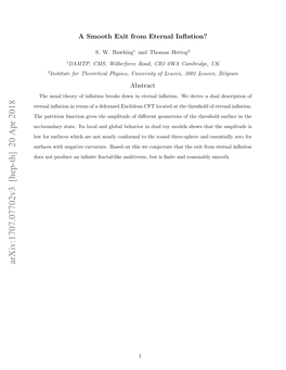 Arxiv:1707.07702V3 [Hep-Th] 20 Apr 2018