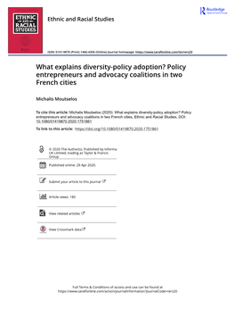 Policy Entrepreneurs and Advocacy Coalitions in Two French Cities
