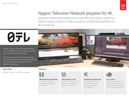 Nippon Television Network Prepares for 4K