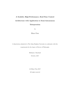 A Scalable, High-Performance, Real-Time Control Architecture With