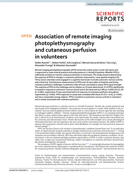Association of Remote Imaging Photoplethysmography And
