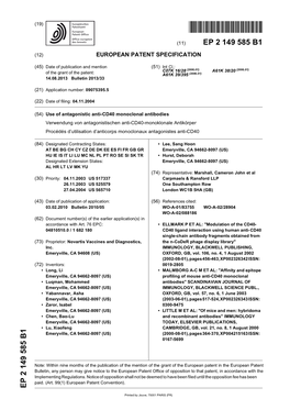 Use of Antagonistic Anti-CD40 Monoclonal Antibodies