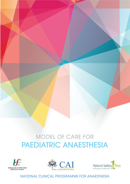 Model of Care for Paediatric Anaesthesia