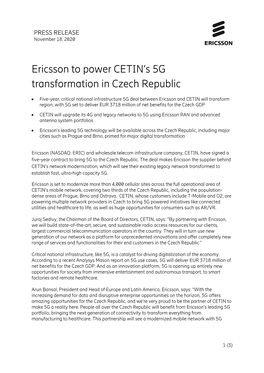 Press Release Ericsson