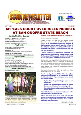 Appeals Court Overrules Nudists at San Onofre State