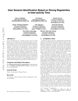 User Session Identification Based on Strong Regularities in Inter-Activity