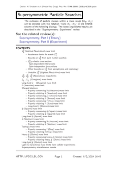 Supersymmetric Particle Searches