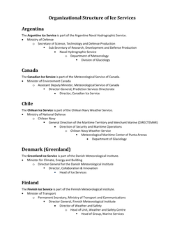 Organizational Structure of Ice Services