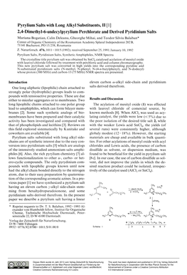 Pyrylium Salts with Long Alkyl Substituents, II