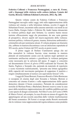 BOOK REVIEWS Federica Colleoni E Francesca Parmeggiani, a Cura Di