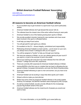 20 Reasons to Become an American Football Referee 1