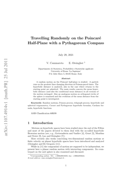 Travelling Randomly on the Poincar\'E Half-Plane with a Pythagorean Compass