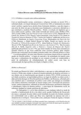 201 Subcapítulo 2.3 Valores Diversos Como Justificações De Diferentes