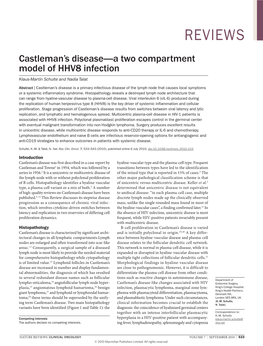 Castleman's Disease—A Two Compartment Model of HHV8 Infection