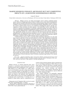 Marine Reserves Enhance Abundance but Not Competitive Impacts of a Harvested Nonindigenous Species