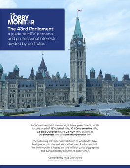 LOBBY MONIT R the 43Rd Parliament: a Guide to Mps’ Personal and Professional Interests Divided by Portfolios