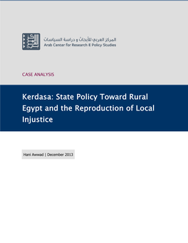 Kerdasa: State Policy Toward Rural Egypt and the Reproduction of Local Injustice
