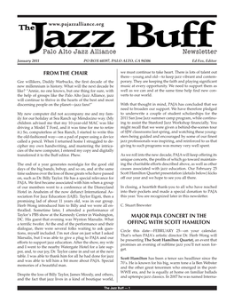 Palo Alto Jazz Alliance Newsletter January 2011 PO BOX 60397, PALO ALTO, CA 94306 Ed Fox, Editor