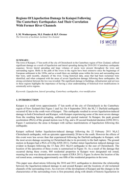 Regions of Liquefaction Damage in Kaiapoi Following the Canterbury Earthquakes and Their Correlation with Former River Channels
