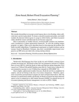 Zone-Based, Robust Flood Evacuation Planning$