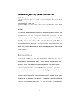 Pseudo-Degeneracy in Handbell Modes