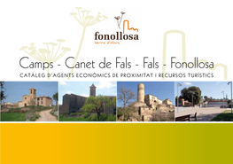 Fals - Fals - Fonollosa CATÀLEG D’AGENTS ECONÒMICS DE PROXIMITAT I RECURSOS TURÍSTICS Índex