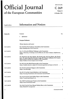 Official Journal C 269 Volume 35 of the European Communities 19 October 1992