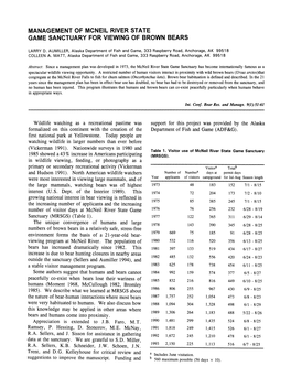 Management of Mcneil River State Game Sanctuary