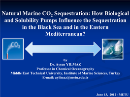 How Biological and Solubility Pumps Influence the Sequestration in the Black Sea and in the Eastern Mediterranean?