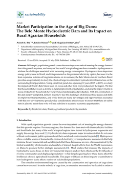 The Belo Monte Hydroelectric Dam and Its Impact on Rural Agrarian Households