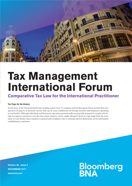 Tax Management International Forum Comparative Tax Law for the International Practitioner