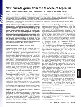 New Primate Genus from the Miocene of Argentina