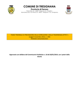 COMUNE DI TRESIGNANA Provincia Di Ferrara Piazza Italia, 32 – 44039 –Tresignana Loc