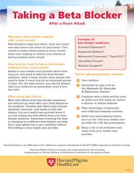 Taking a Beta Blocker After a Heart Attack