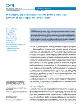 MRI Anatomy of Parametrial Extension to Better Identify Local Pathways of Disease Spread in Cervical Cancer