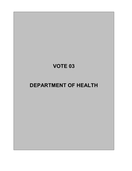 Vote 03 Department of Health