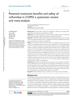 Potential Treatment Benefits and Safety of Roflumilast in COPD: a Systematic Review and Meta-Analysis