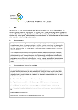 CFE County Priorities for Devon