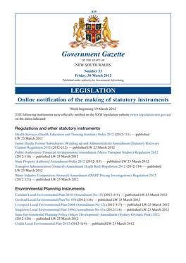 Government Gazette