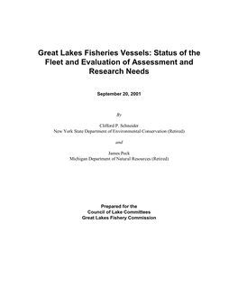 Status of the Fleet and Evaluation of Assessment and Research Needs