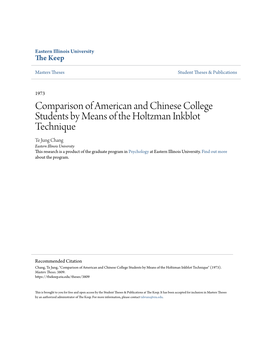 Comparison of American and Chinese College Students by Means of The