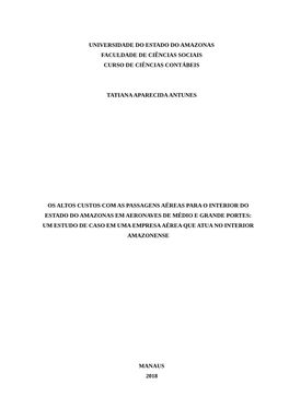 Universidade Do Estado Do Amazonas Faculdade De Ciências Sociais Curso De Ciências Contábeis