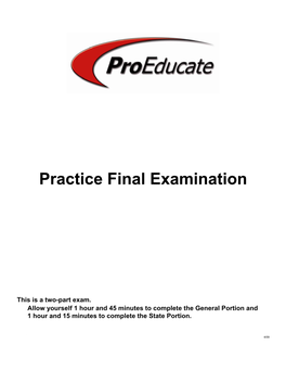 Practice Final Examination