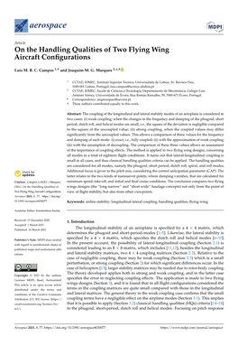 On the Handling Qualities of Two Flying Wing Aircraft Configurations