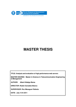 Master Thesis