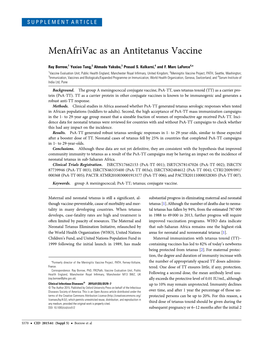Menafrivac As an Antitetanus Vaccine