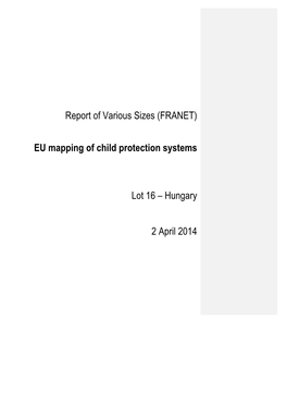 EU Mapping of Child Protection Systems Lot 16