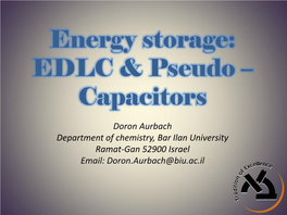 Energy Storage: EDLC & Pseudo – Capacitors