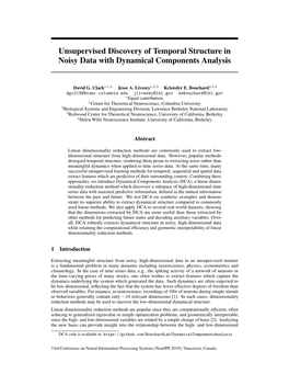 Unsupervised Discovery of Temporal Structure in Noisy Data with Dynamical Components Analysis